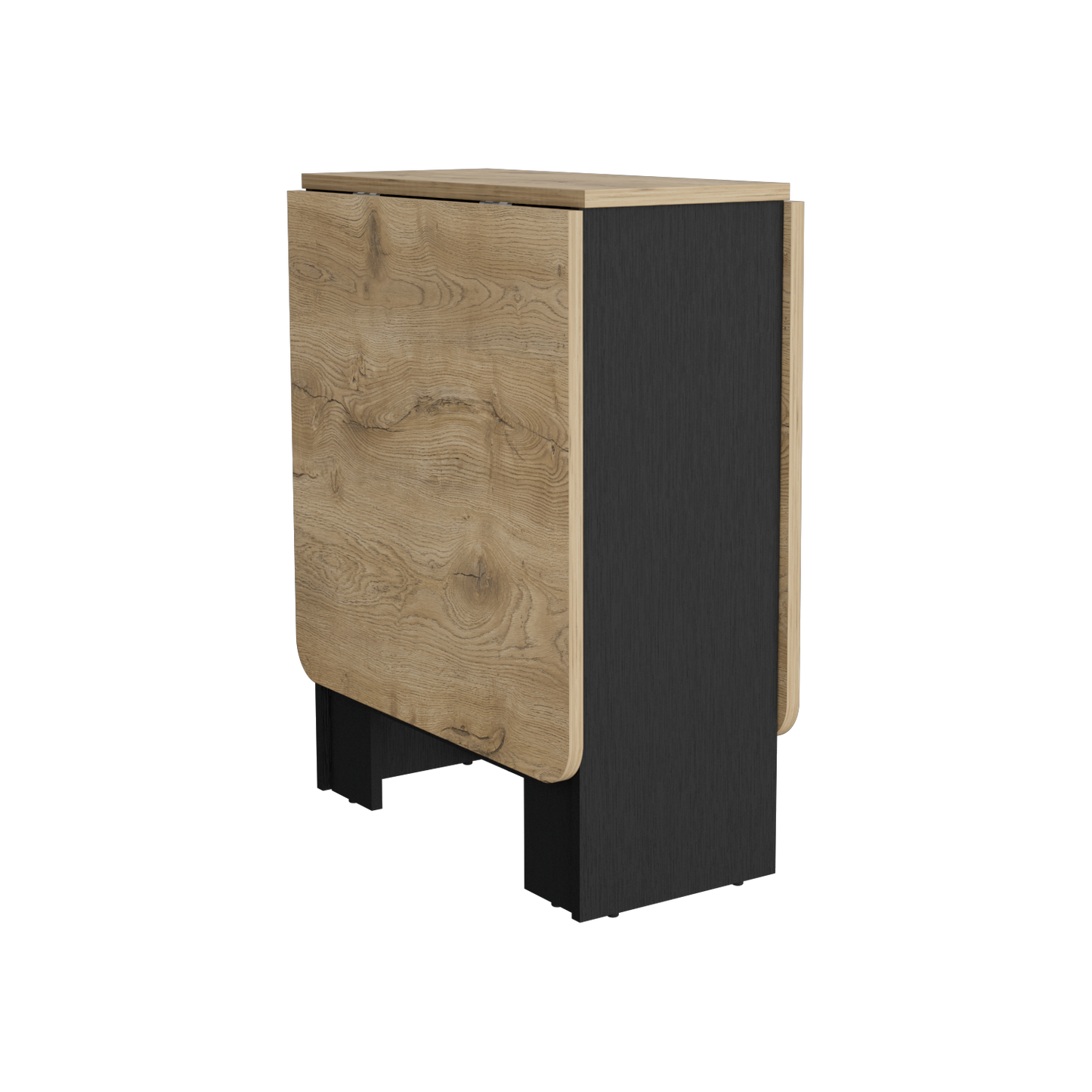 TUHOME Gateleg Folding Table with Space-Saving Drop-Leaf Design, Compact Foldable Structure and Sturdy Work Surface Offering Versatile Dining, Crafting and Home Office Functionality for Modern Small-Space Living