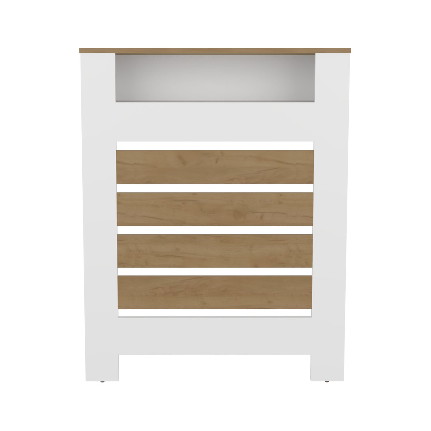 Radiator Cover Mistral Cabinet with Slatted Panel, Modern Home Furniture for Heating Units, Ventilated Decorative Enclosure