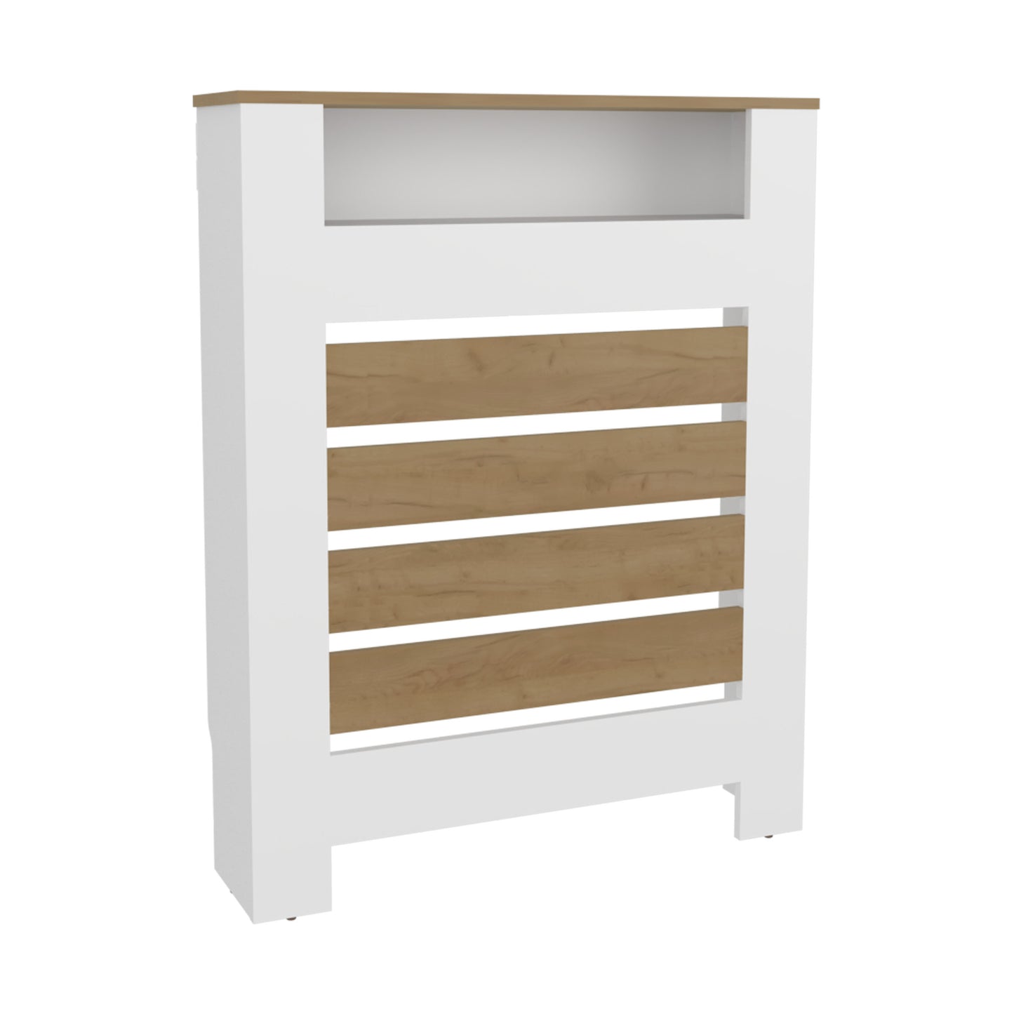Radiator Cover Mistral Cabinet with Slatted Panel, Modern Home Furniture for Heating Units, Ventilated Decorative Enclosure