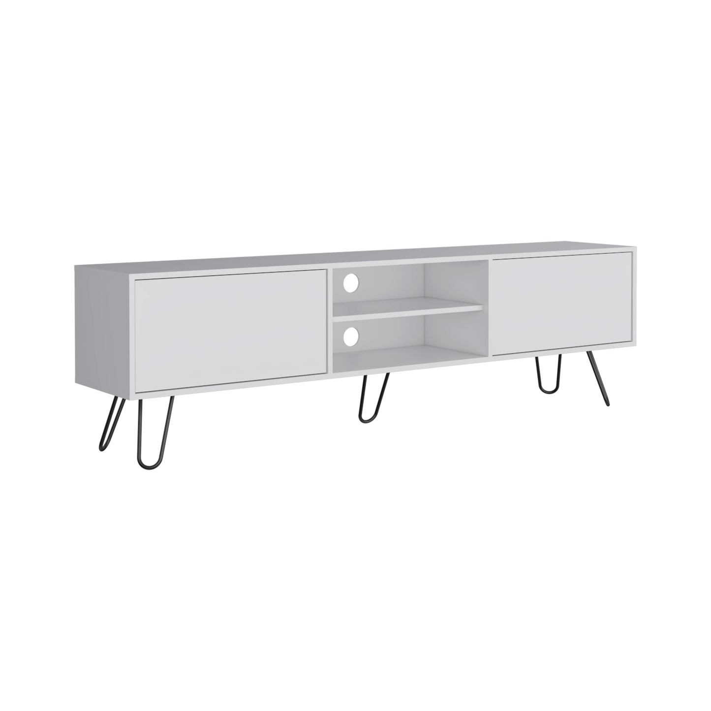Vassel TV Rack with Two Drawers and Two Shelves