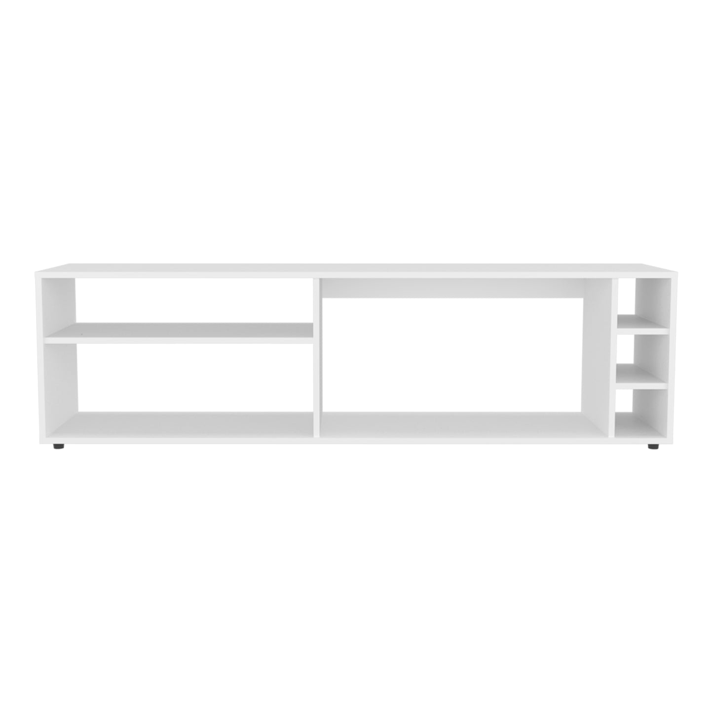 Suxta 63" Wide TV Stand with Bottle Cubbies White