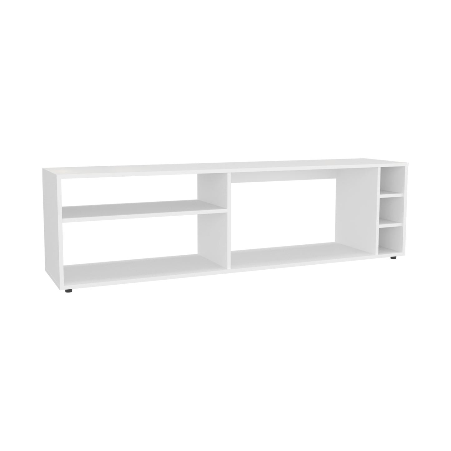 Suxta 63" Wide TV Stand with Bottle Cubbies White