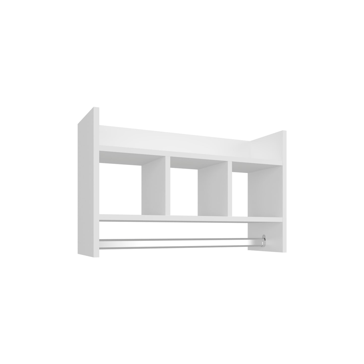 Starke Bathroom Wall Shelf with Towel Bar, Compact Storage With A Wide Upper Shelf, Three Comapct Middle Shelves and Towel Holder for Bathroom Organizer