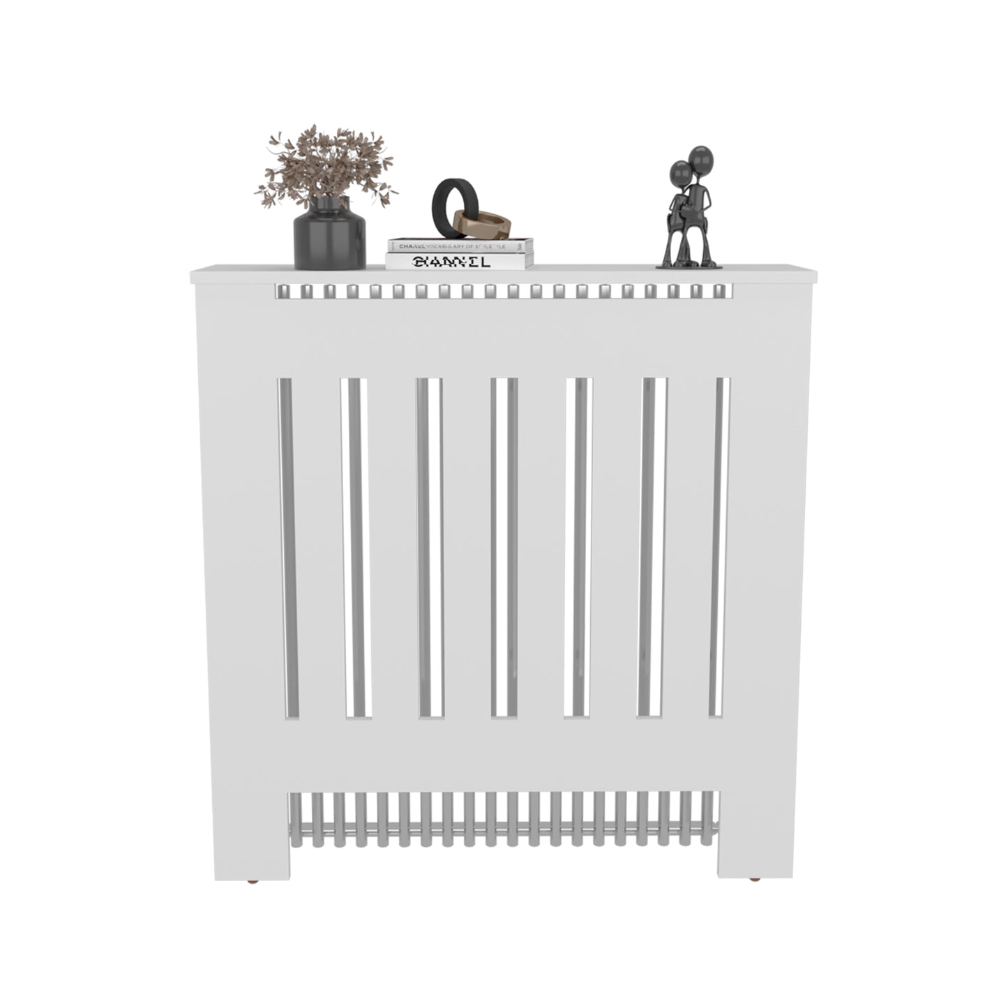 Radiator Cover Linn With Cabinet and Slatted Panel, Modern Home Furniture for Heating Units, Ventilated Decorative Enclosure