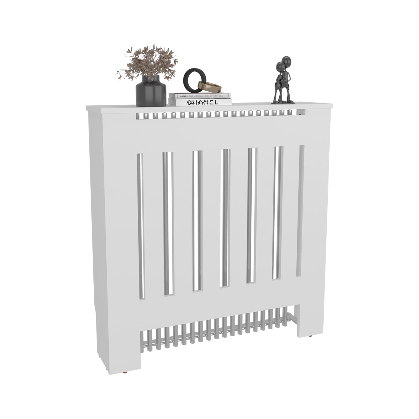 Radiator Cover Linn With Cabinet and Slatted Panel, Modern Home Furniture for Heating Units, Ventilated Decorative Enclosure
