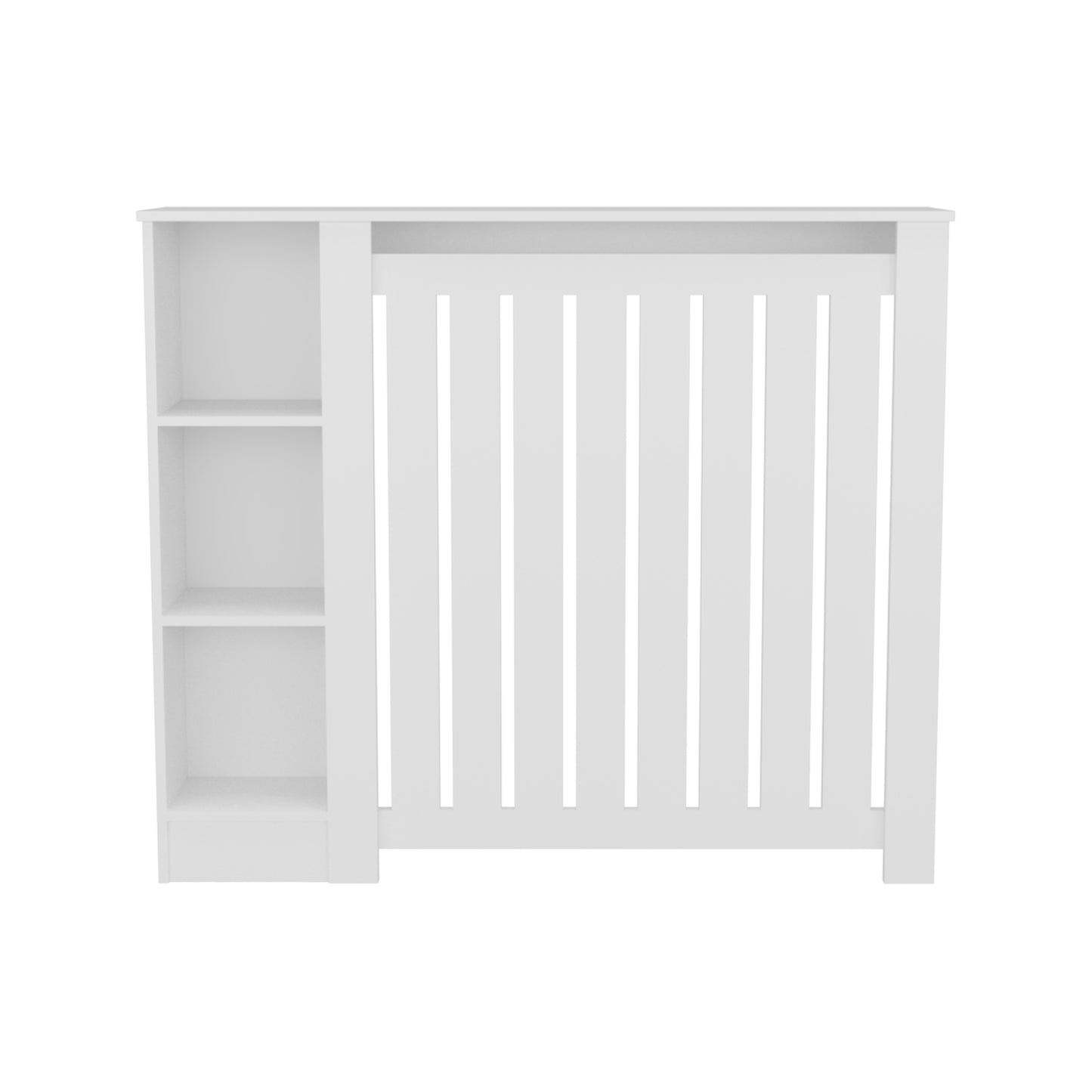 Radiator Cover Cabinet Joseph with Slatted Frame and 3 Shelves, Decorative Heater Cover, Modern Furniture Accent