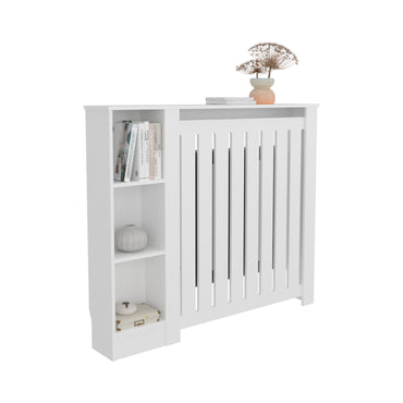Radiator Cover Cabinet Joseph with Slatted Frame and 3 Shelves, Decorative Heater Cover, Modern Furniture Accent