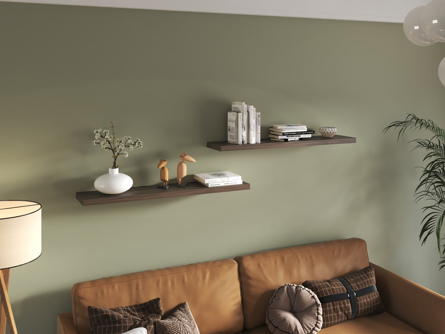 Ecco 47" Wide Floating Shelves Set Of 2, Shelves For Wall Decor For Bedroom, Bathroom Storage Shelves, Book Shelves For Living Room