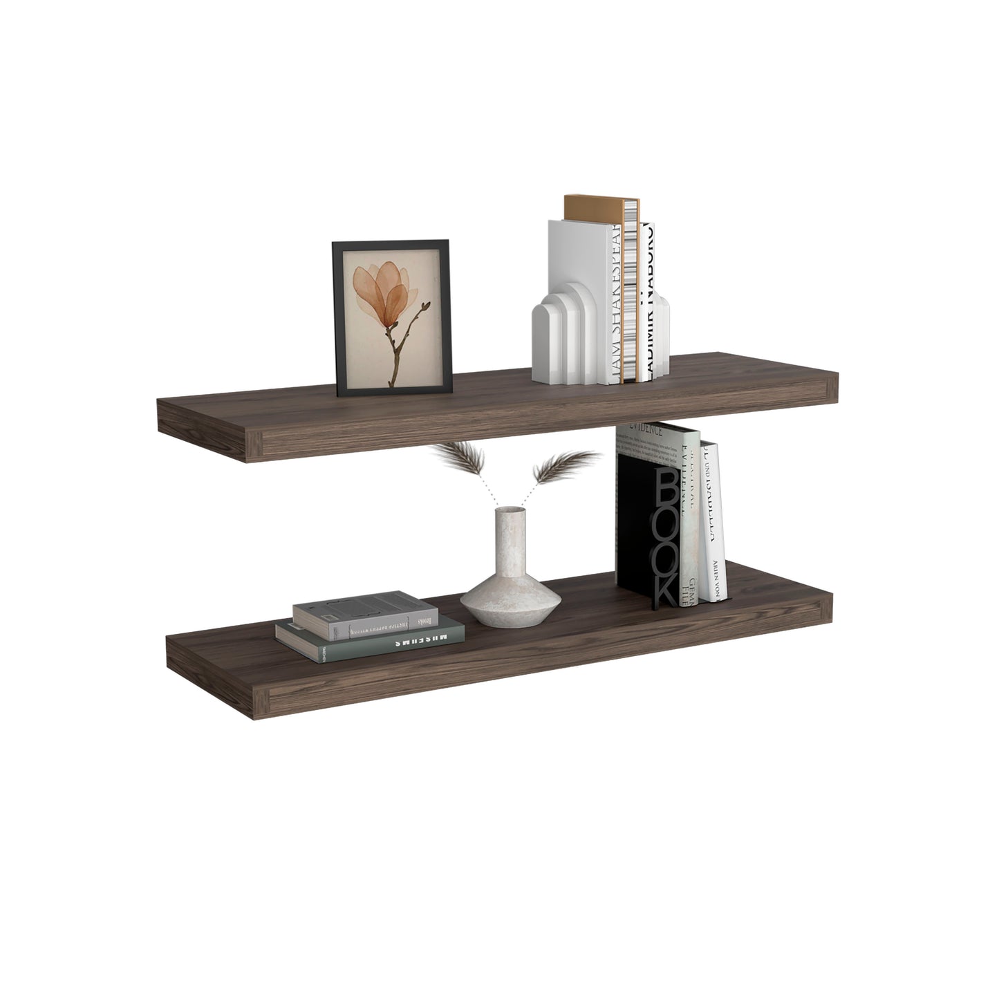 Ecco 31.5" Wide Floating Shelves Set Of 2, Shelves For Wall Decor For Bedroom, Bathroom Storage Shelves, Book Shelves For Living Room