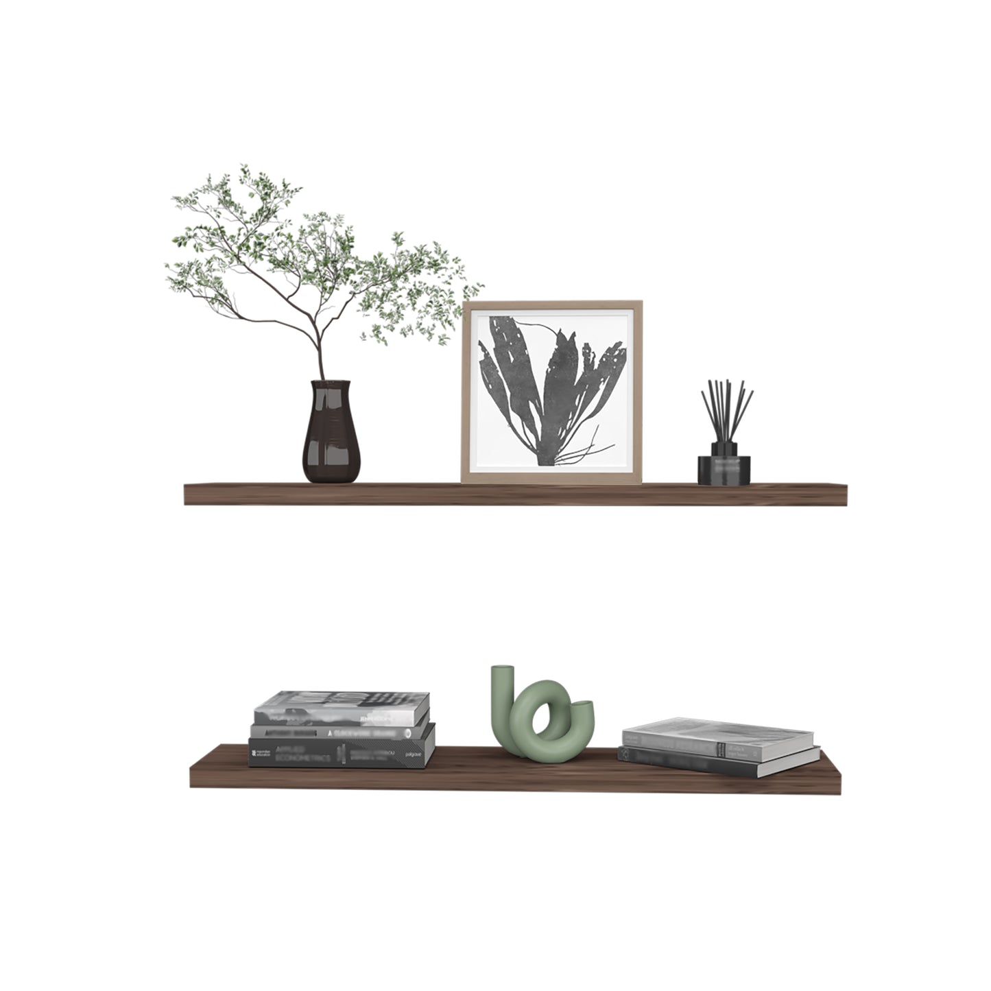 Ecco 47" Wide Floating Shelves Set Of 2, Shelves For Wall Decor For Bedroom, Bathroom Storage Shelves, Book Shelves For Living Room