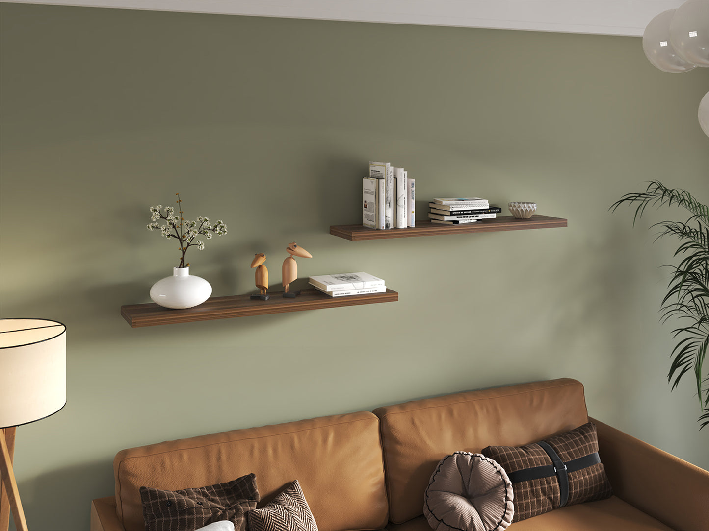 Ecco 47" Wide Floating Shelves Set Of 2, Shelves For Wall Decor For Bedroom, Bathroom Storage Shelves, Book Shelves For Living Room