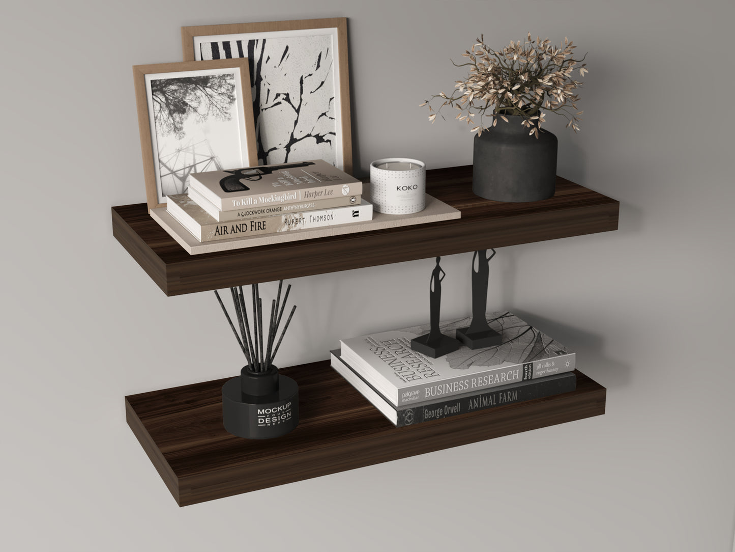 Ecco 31.5" Wide Floating Shelves Set Of 2, Shelves For Wall Decor For Bedroom, Bathroom Storage Shelves, Book Shelves For Living Room