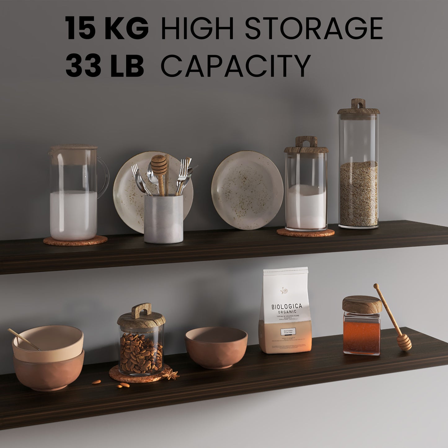 Ecco 47" Wide Floating Shelves Set Of 2, Shelves For Wall Decor For Bedroom, Bathroom Storage Shelves, Book Shelves For Living Room