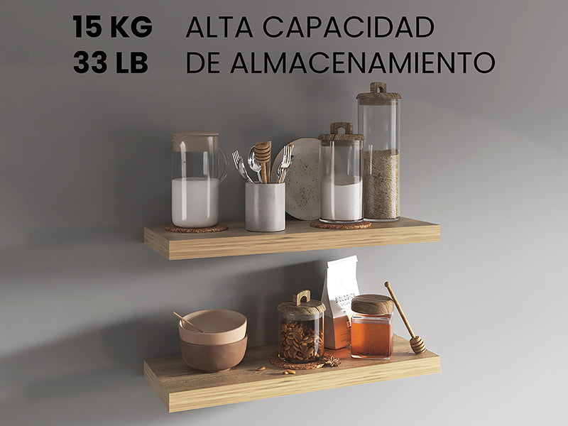 Ecco 31.5" Wide Floating Shelves Set Of 2, Shelves For Wall Decor For Bedroom, Bathroom Storage Shelves, Book Shelves For Living Room