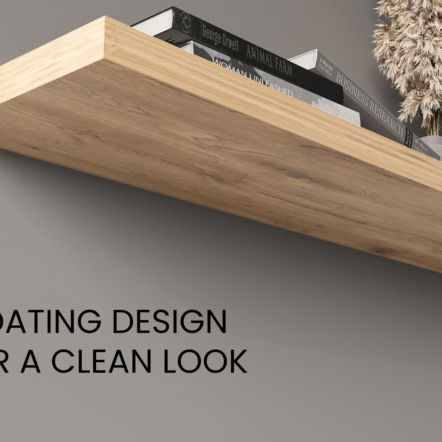 Ecco 47" Wide Floating Shelves Set Of 2, Shelves For Wall Decor For Bedroom, Bathroom Storage Shelves, Book Shelves For Living Room