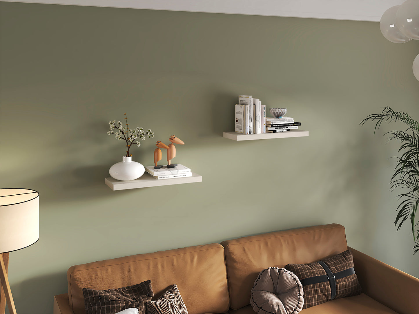 Ecco 31.5" Wide Floating Shelves Set Of 2, Shelves For Wall Decor For Bedroom, Bathroom Storage Shelves, Book Shelves For Living Room
