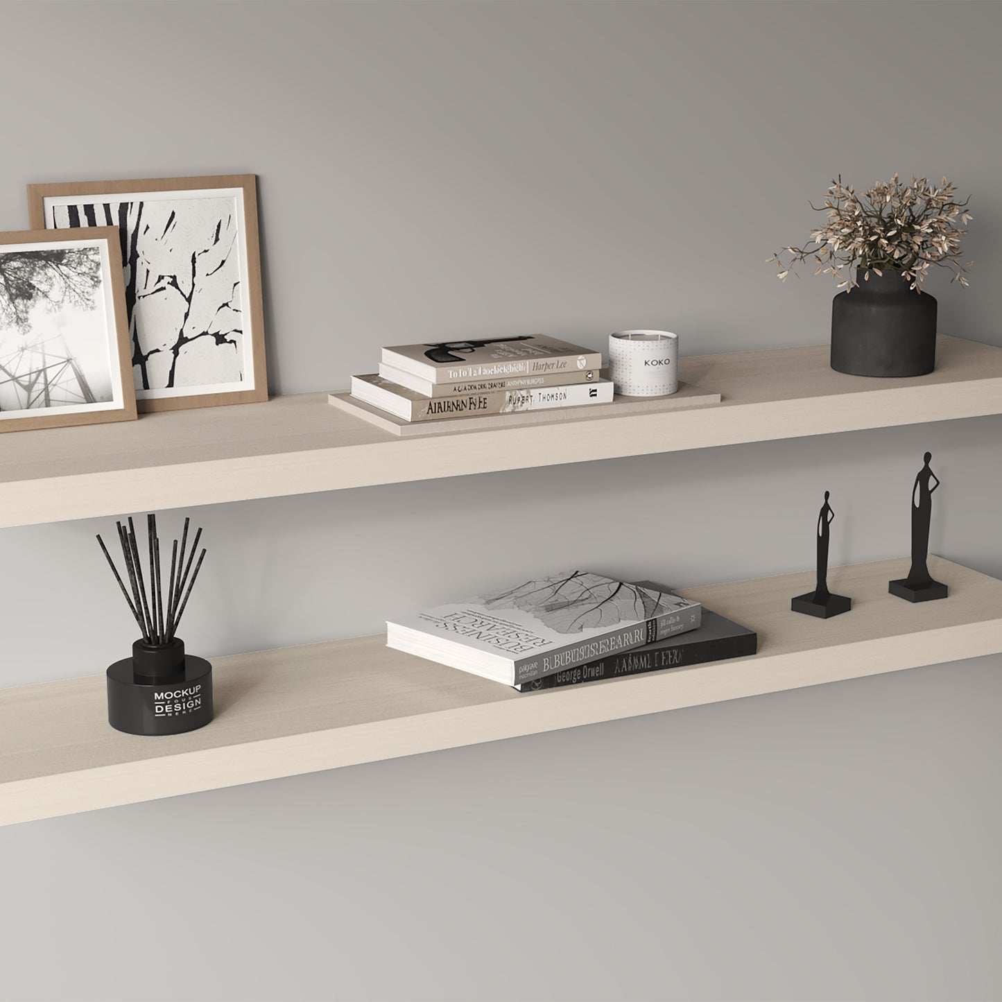 Ecco 47" Wide Floating Shelves Set Of 2, Shelves For Wall Decor For Bedroom, Bathroom Storage Shelves, Book Shelves For Living Room