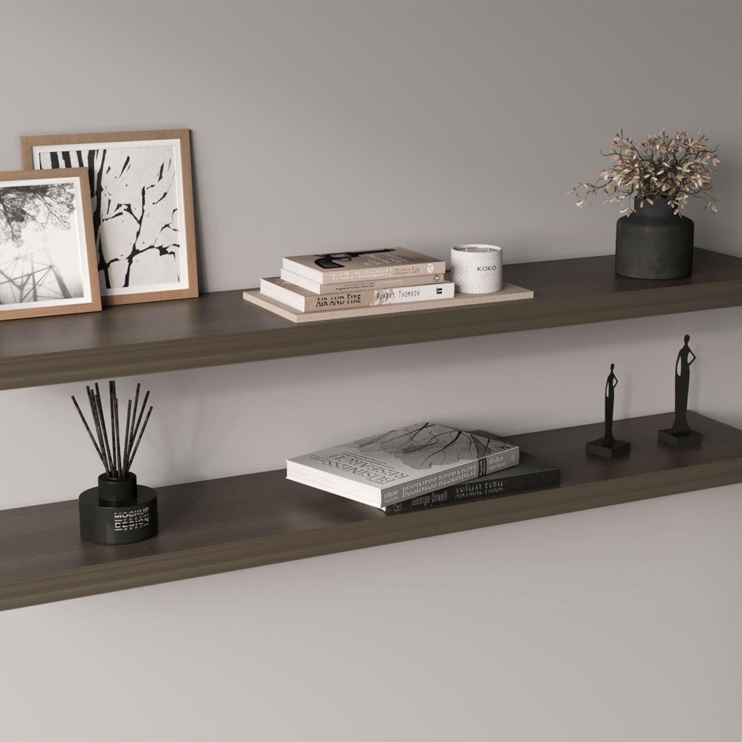 Ecco 47" Wide Floating Shelves Set Of 2, Shelves For Wall Decor For Bedroom, Bathroom Storage Shelves, Book Shelves For Living Room