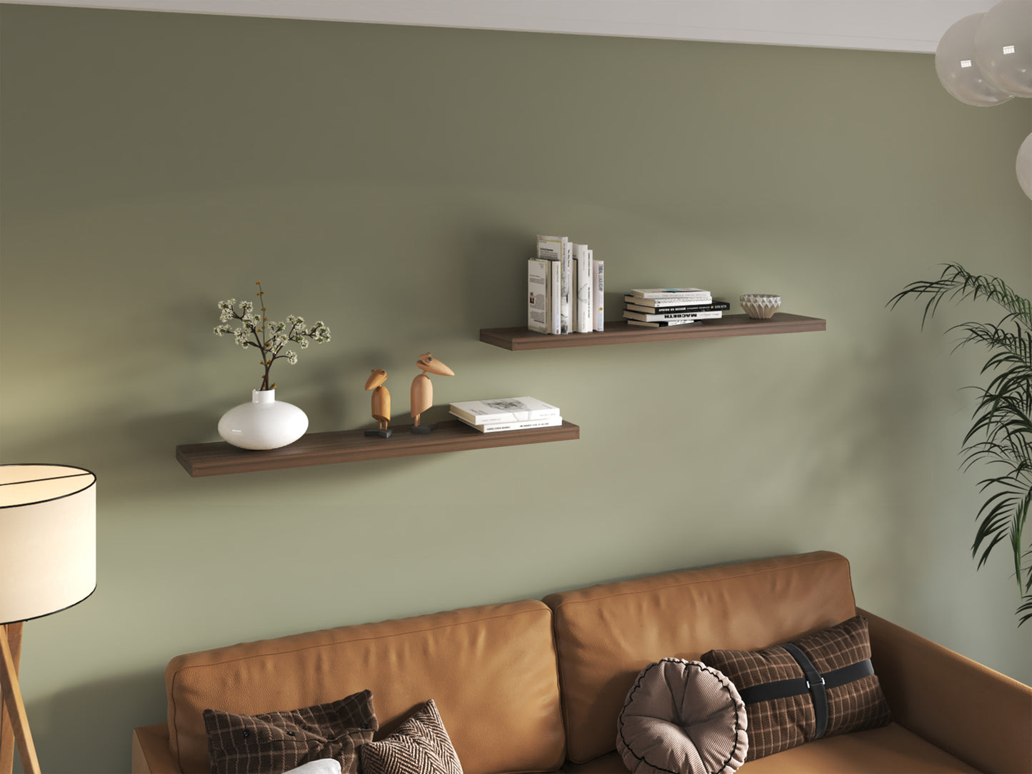 Ecco 47" Wide Floating Shelves Set Of 2, Shelves For Wall Decor For Bedroom, Bathroom Storage Shelves, Book Shelves For Living Room