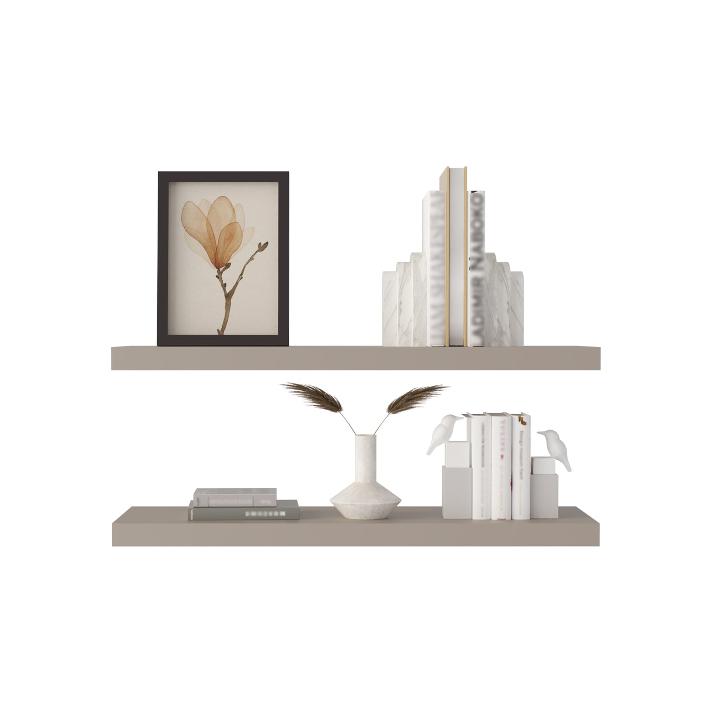 Ecco 31.5" Wide Floating Shelves Set Of 2, Shelves For Wall Decor For Bedroom, Bathroom Storage Shelves, Book Shelves For Living Room