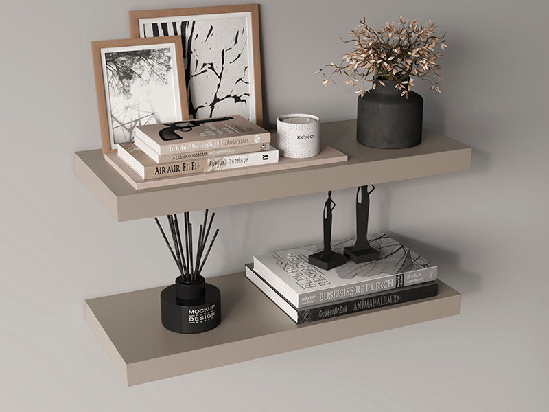Ecco 31.5" Wide Floating Shelves Set Of 2, Shelves For Wall Decor For Bedroom, Bathroom Storage Shelves, Book Shelves For Living Room
