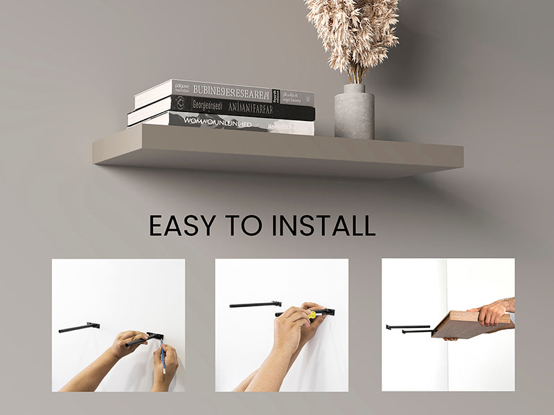 Ecco 31.5" Wide Floating Shelves Set Of 2, Shelves For Wall Decor For Bedroom, Bathroom Storage Shelves, Book Shelves For Living Room