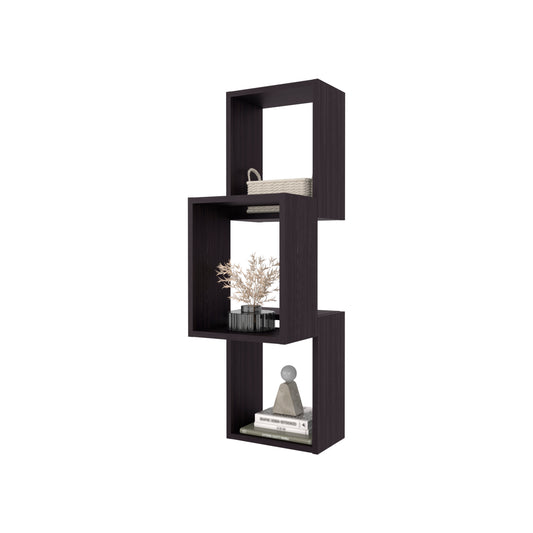 TUHOME Seyner Wall Shelf with Six Open Storage Cubes, Modern Display Design for Books and Decor, Space-Saving Mounted Structure Ideal for Living Rooms, Offices or Hallways, Functional Organization for Contemporary Homes