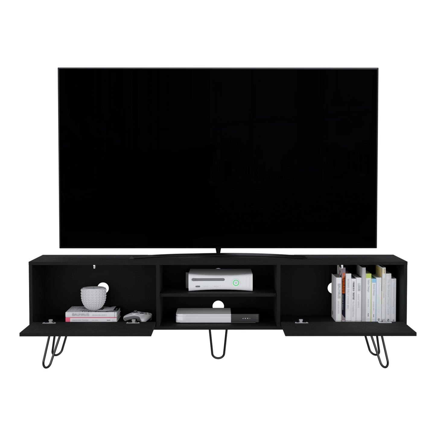 Vassel TV Rack with Two Drawers and Two Shelves