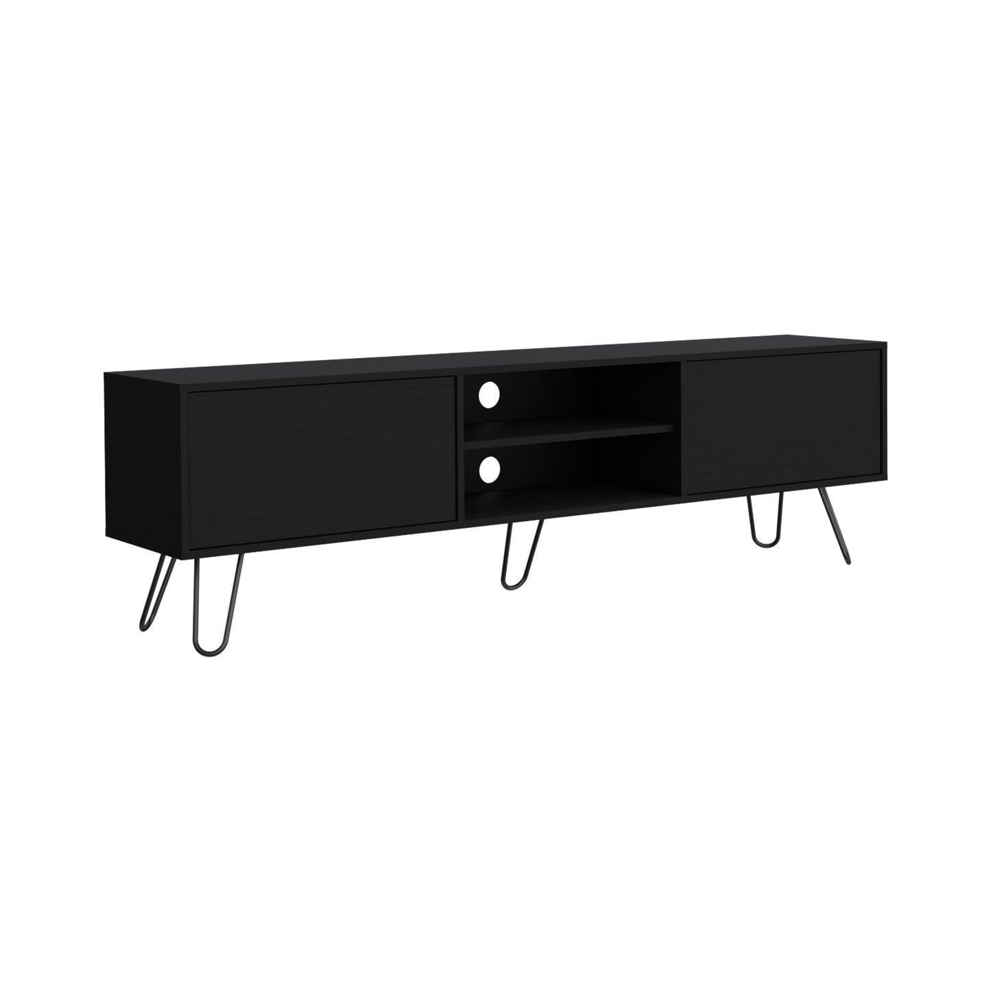 Vassel TV Rack with Two Drawers and Two Shelves