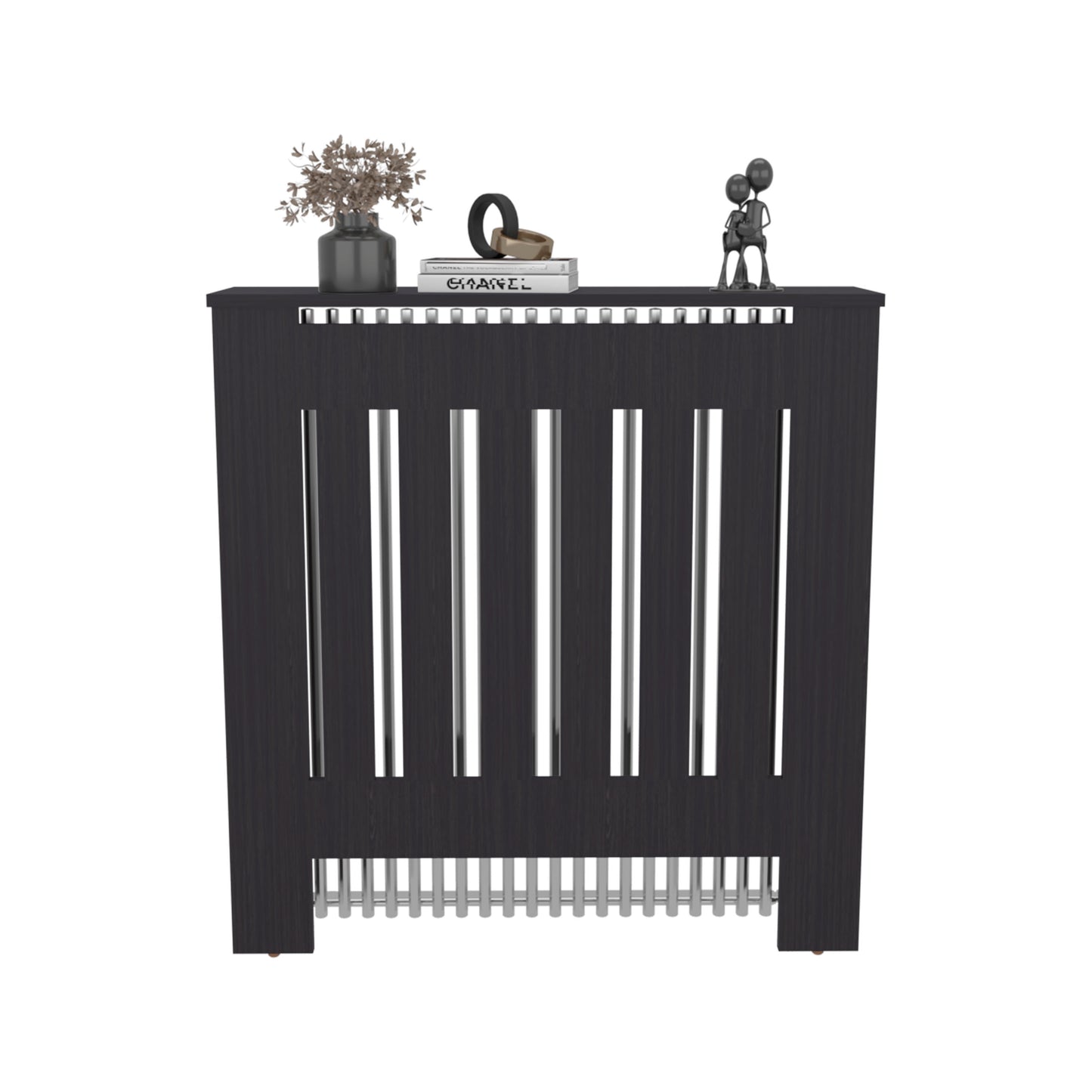Radiator Cover Linn With Cabinet and Slatted Panel, Modern Home Furniture for Heating Units, Ventilated Decorative Enclosure
