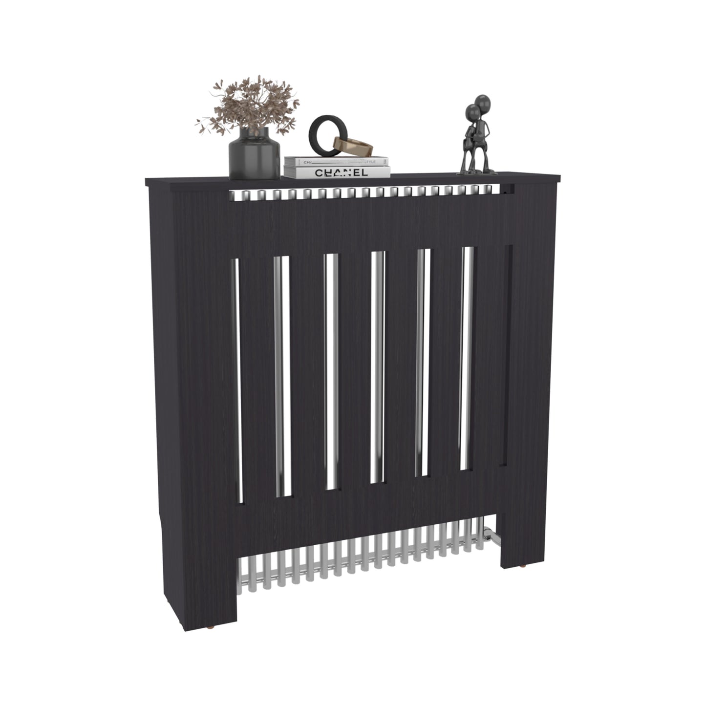 Radiator Cover Linn With Cabinet and Slatted Panel, Modern Home Furniture for Heating Units, Ventilated Decorative Enclosure