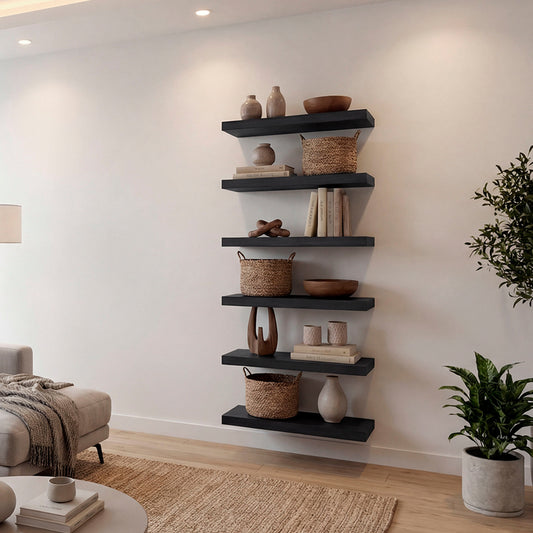 24" x 10" Floating Wall Shelf, Wall-Mounted Display Ledge fo - Wengue