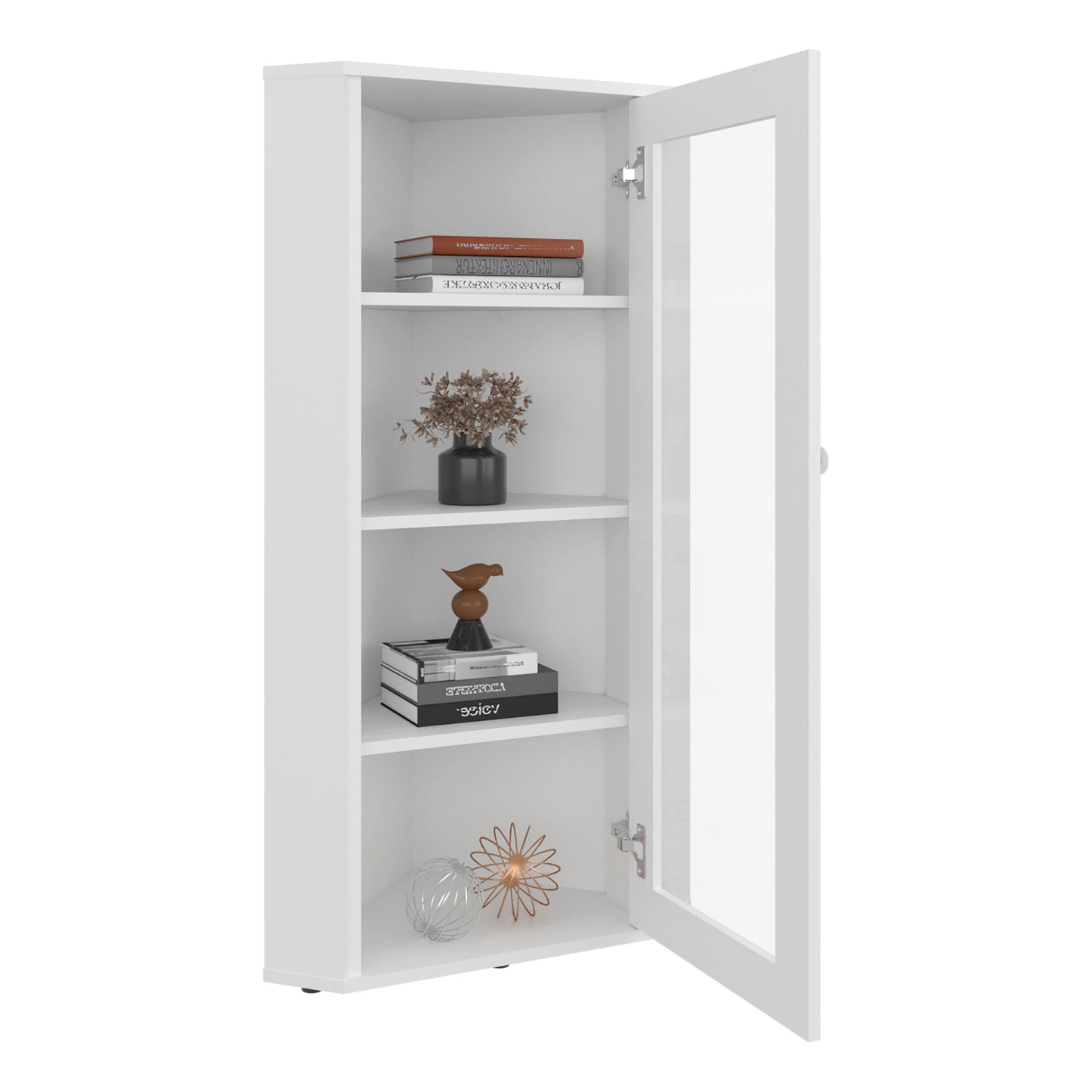 Genova Display Cabinet with Glass Door Storage, Modern Showcase, Multipurpose Storage Unit