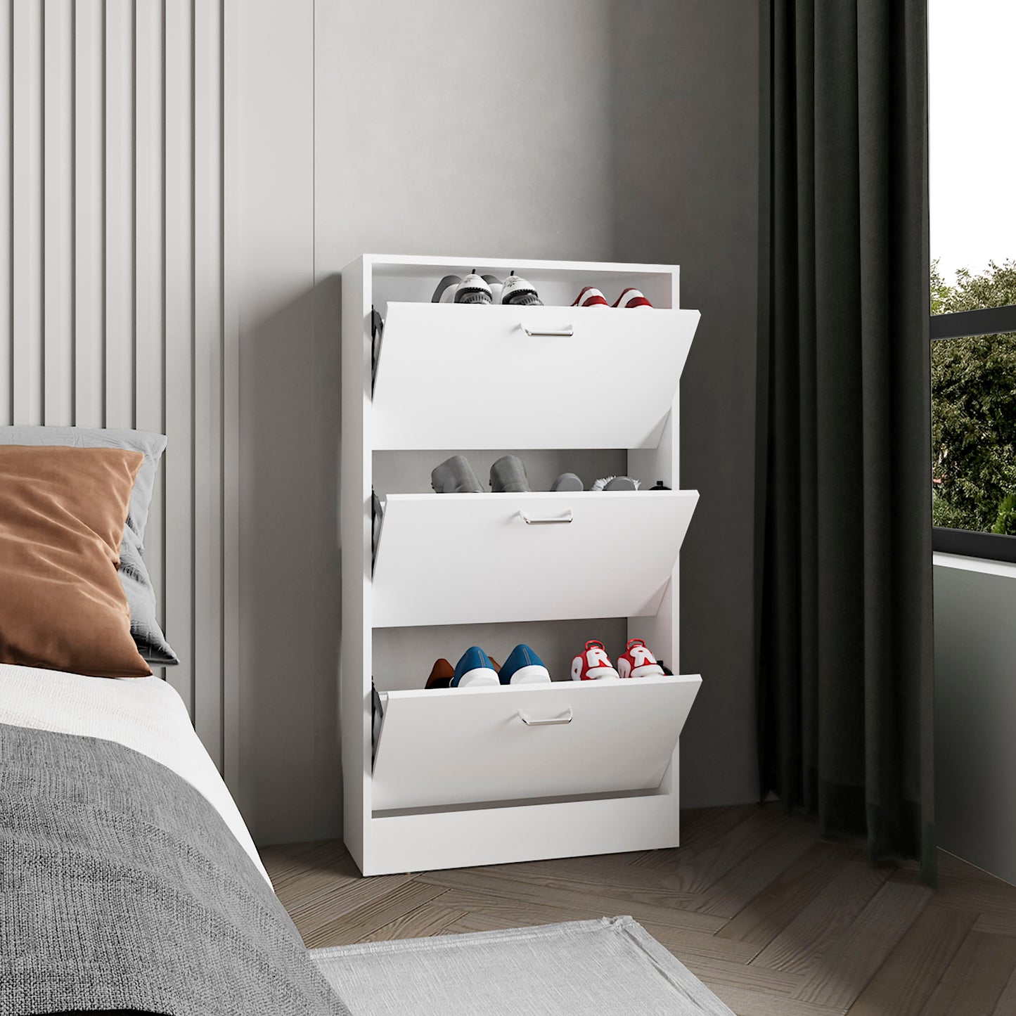 Inola 3-Door Shoe Rack, Shoe Storage, Entryway, Bedroom