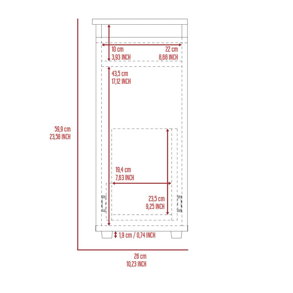 TuHome Measurements Storage Cabinet