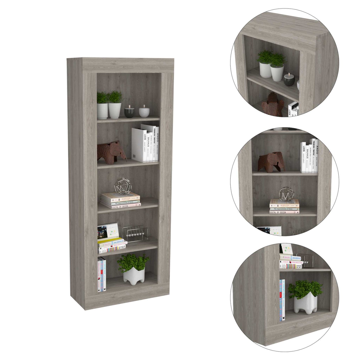 Andina Bookcase, Vertical Design, Five Shelves