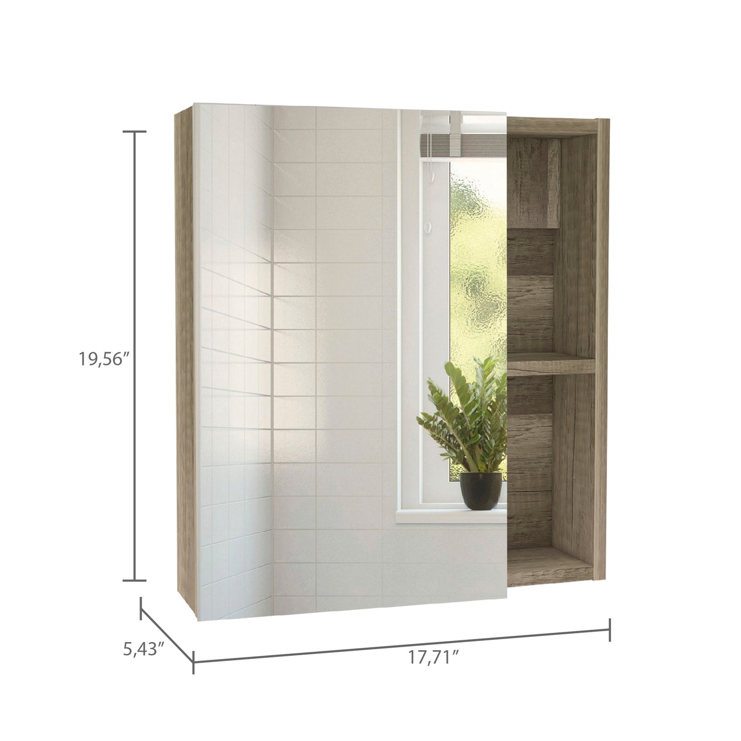 Labelle 2 Piece Bathroom Set, Medicine Cabinet + Linen Cabinet