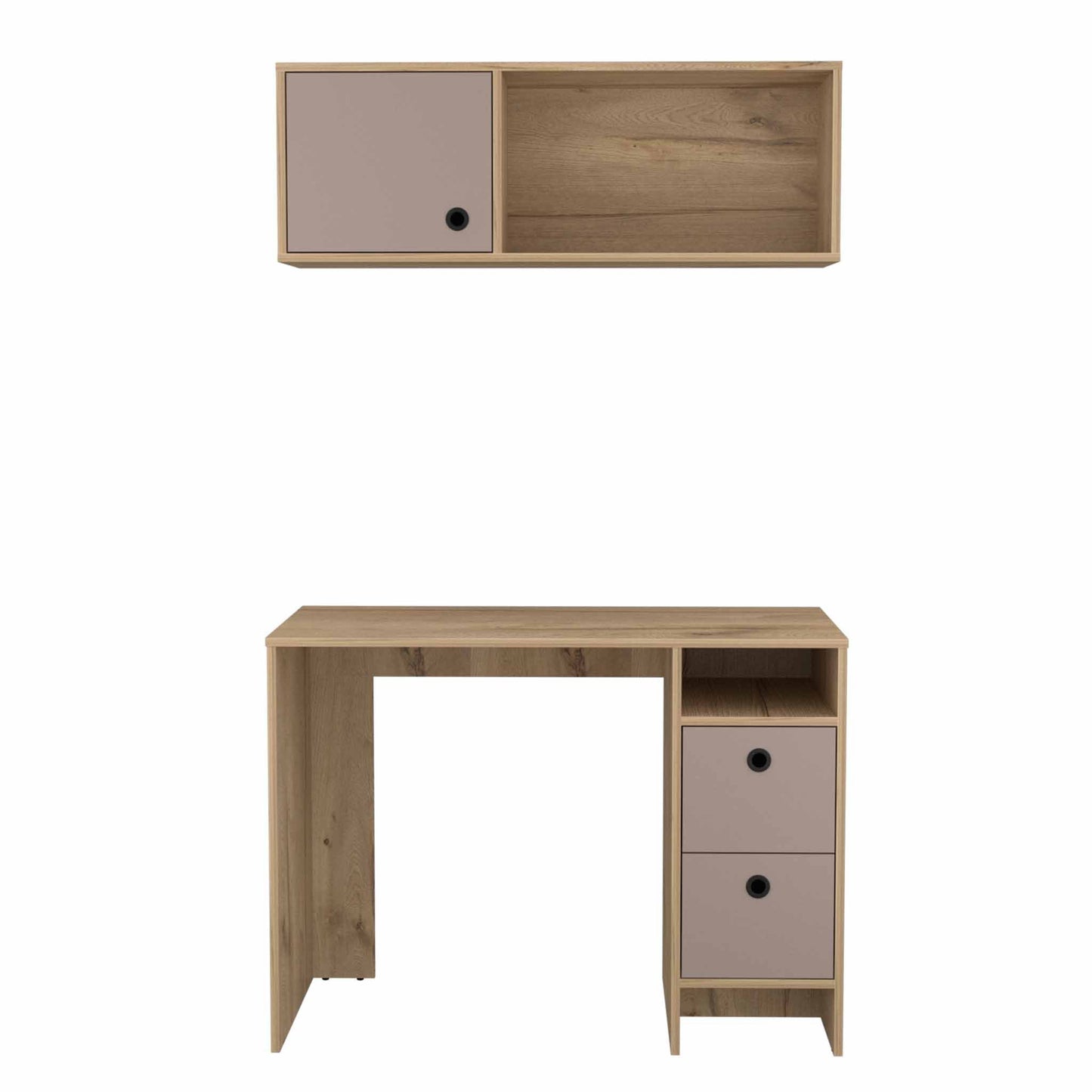 Khali Office Set, Two Shelves, Two Drawers, Wall Cabinet, Single Door Cabinet