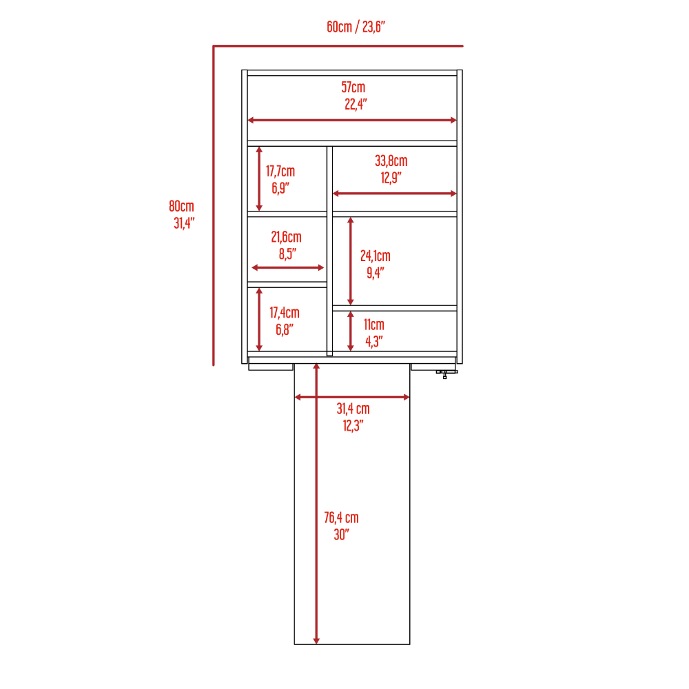 Milan 2 Piece Kitchen Set, Kitchen Pantry + Floating Table