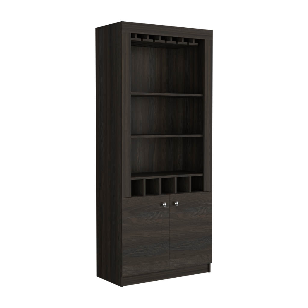 Fresno 2 Piece Living Room Set, Bar Cabinet + Coffee Table, Carbon Espresso Finish