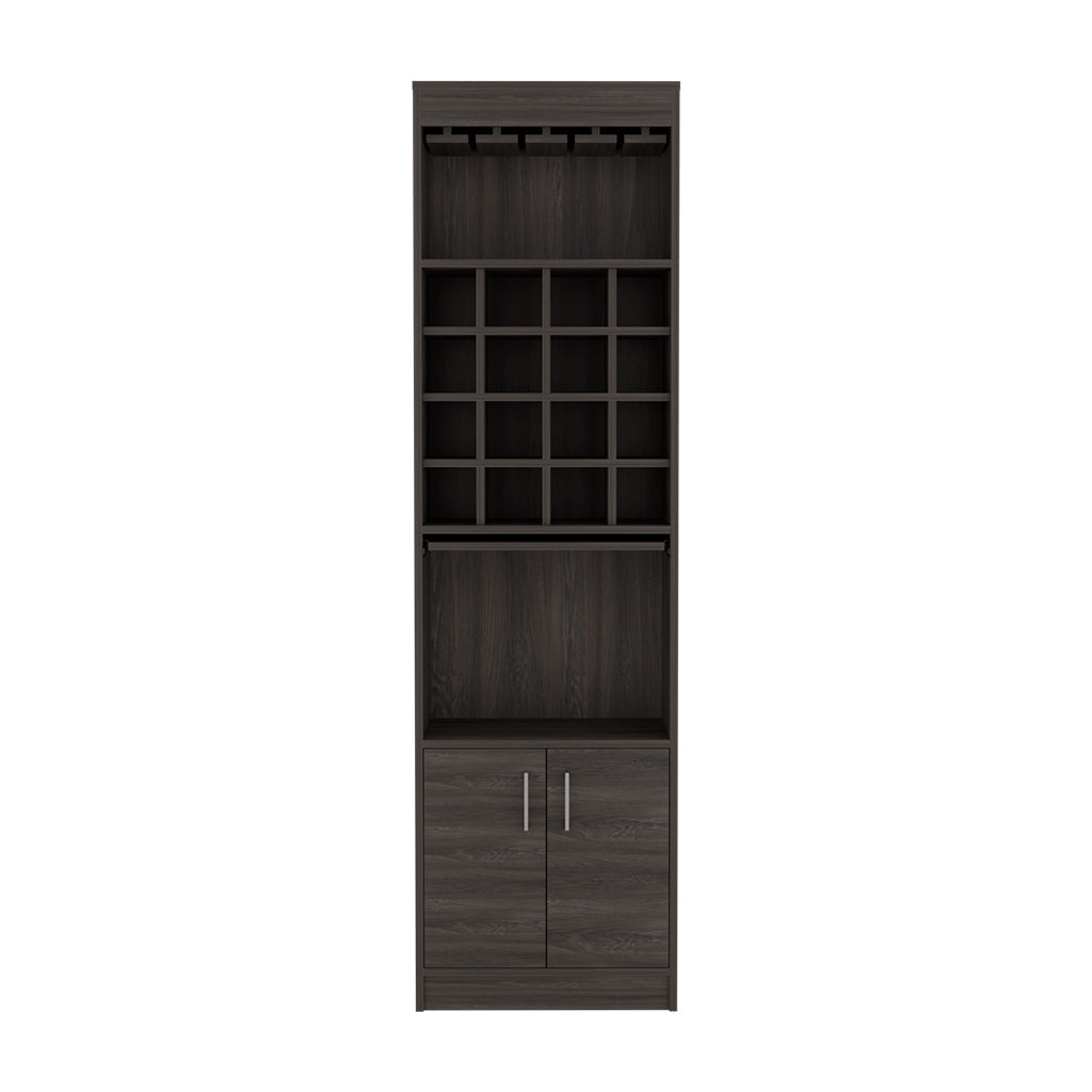 Dothan 2 Piece Living Room Set, Bar Cabinet + Bar Cart, Carbon Espresso Finish