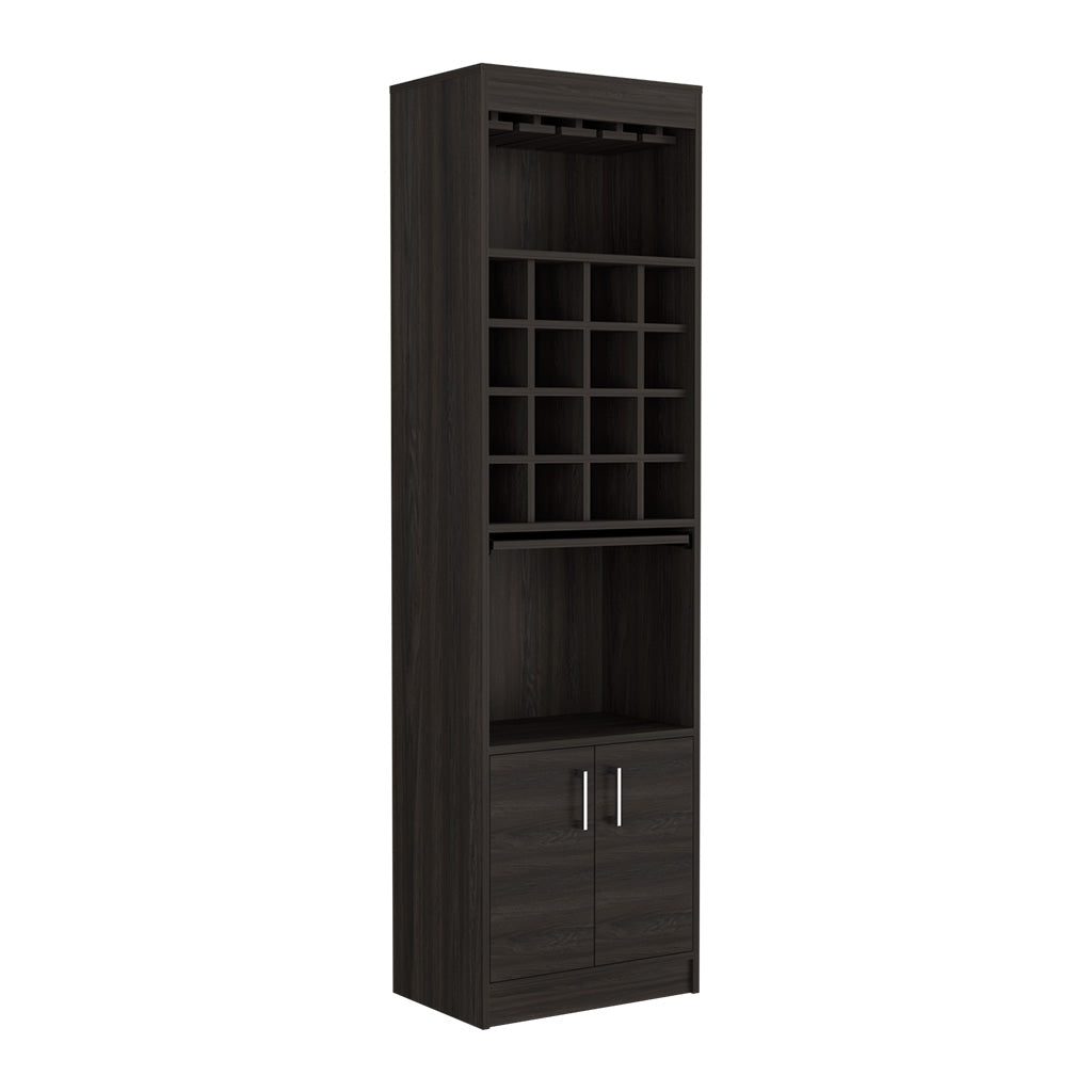 Pasadena 2 Piece Living Room Set, Bar Cabinet + Bar Cart, Carbon Espresso Finish