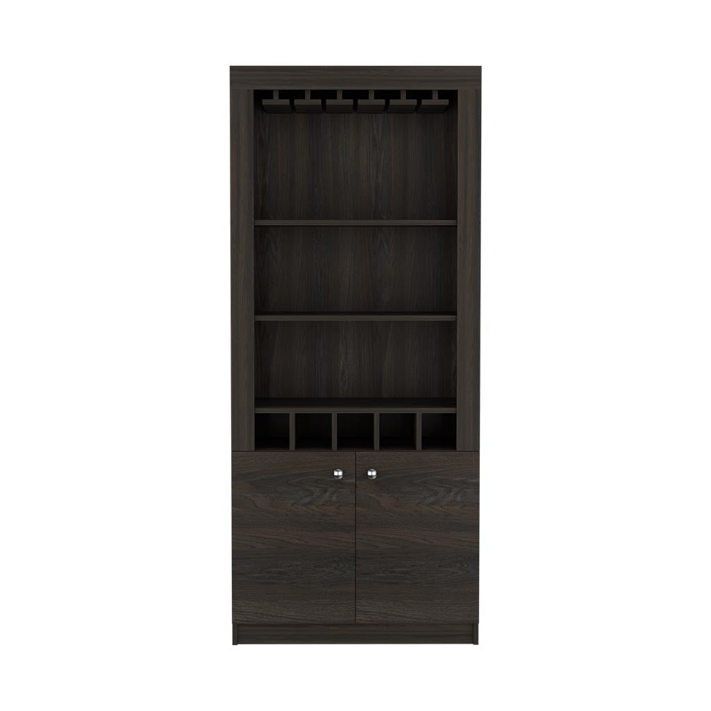 Montenegro 2 Piece Living Room Set, Bar Cart + Bar Cabinet, Carbon Espresso Finish
