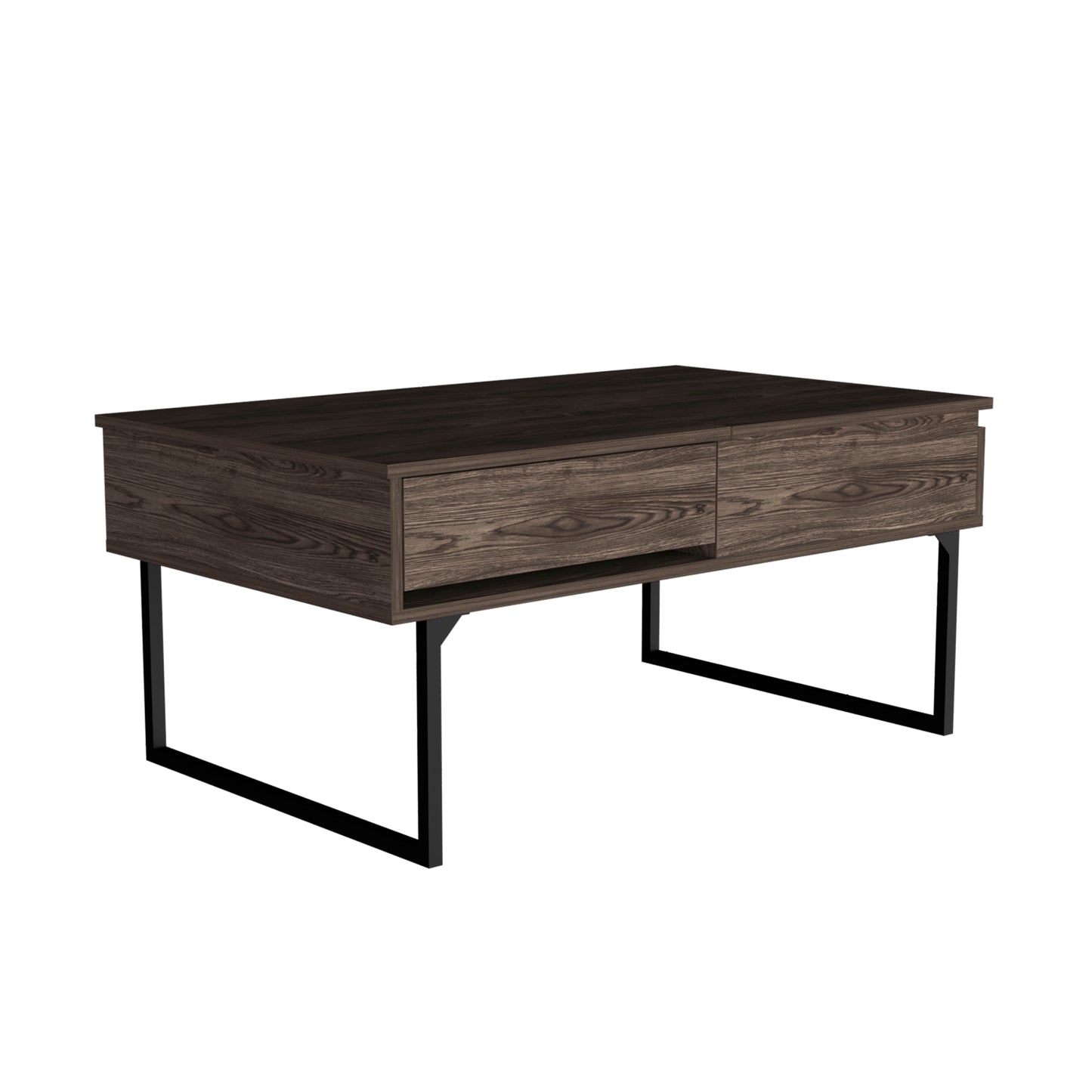 Murphys 2 Piece Living Room Set, Bar Cart + Coffee Table, Dark Walnut Finish