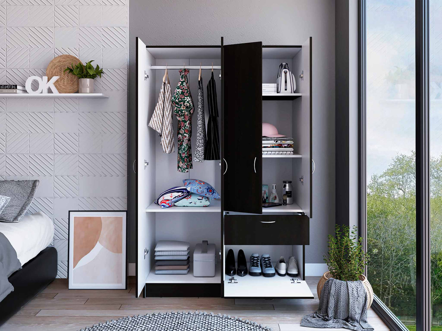 Black Vaupes Armoire TuHome