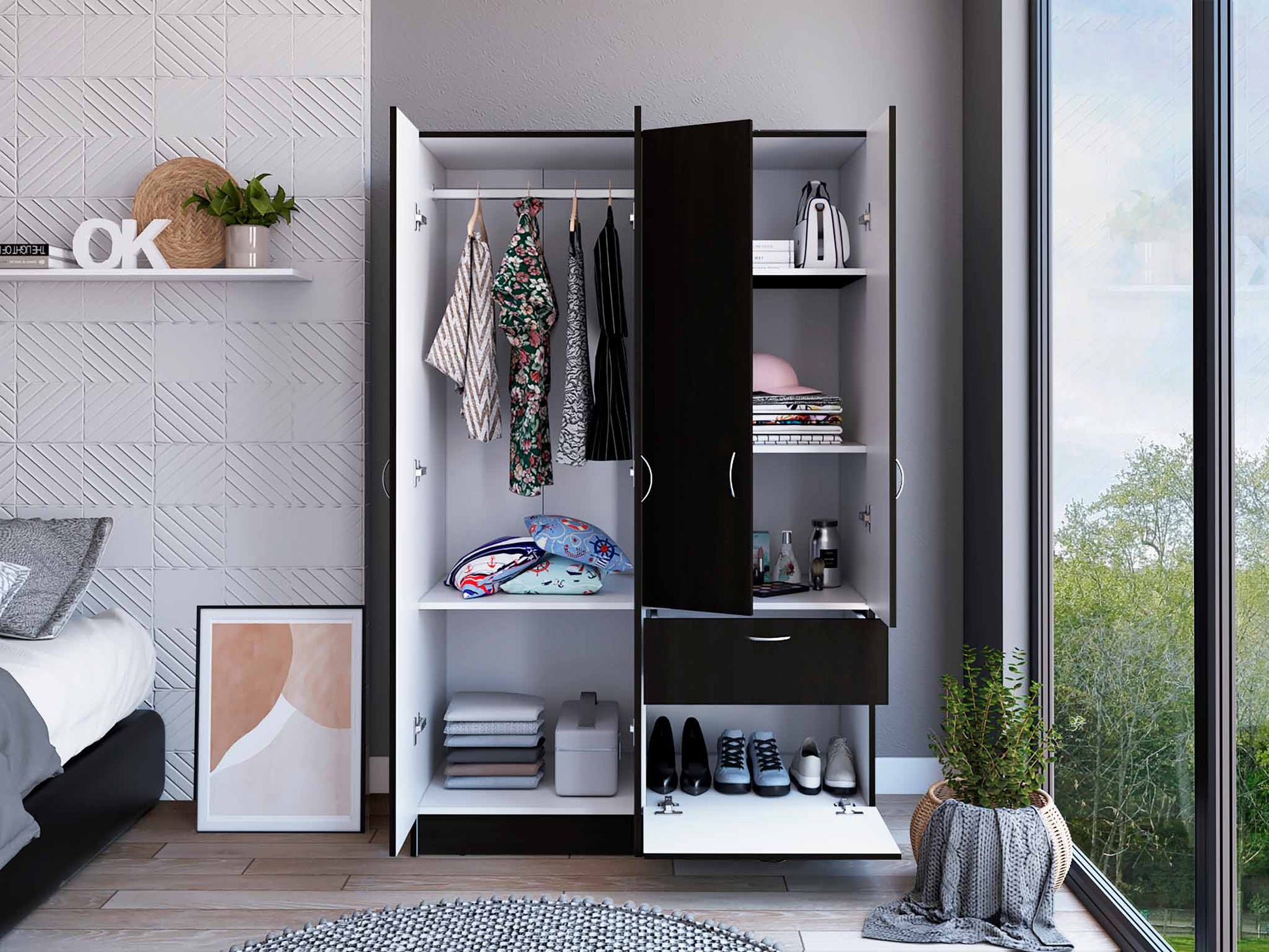 Black Vaupes Armoire TuHome