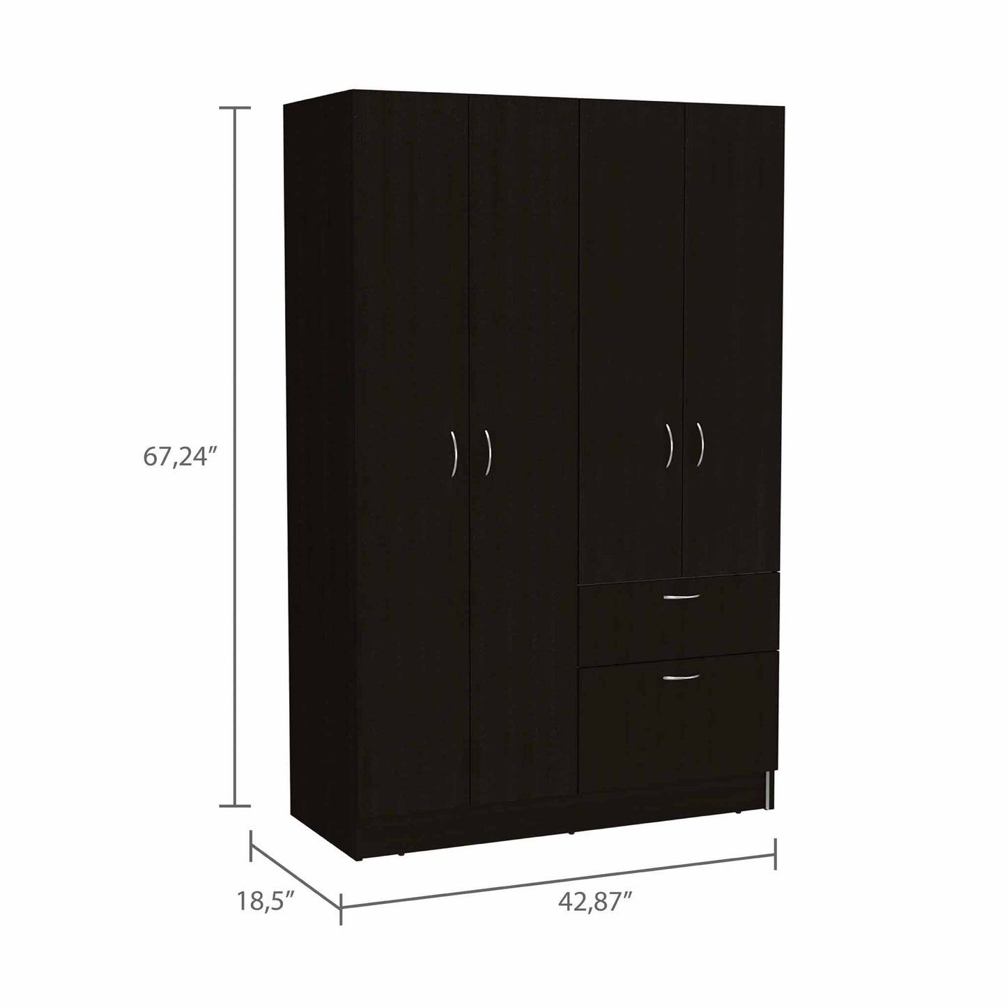 TuHome Black Vaupes Armoire