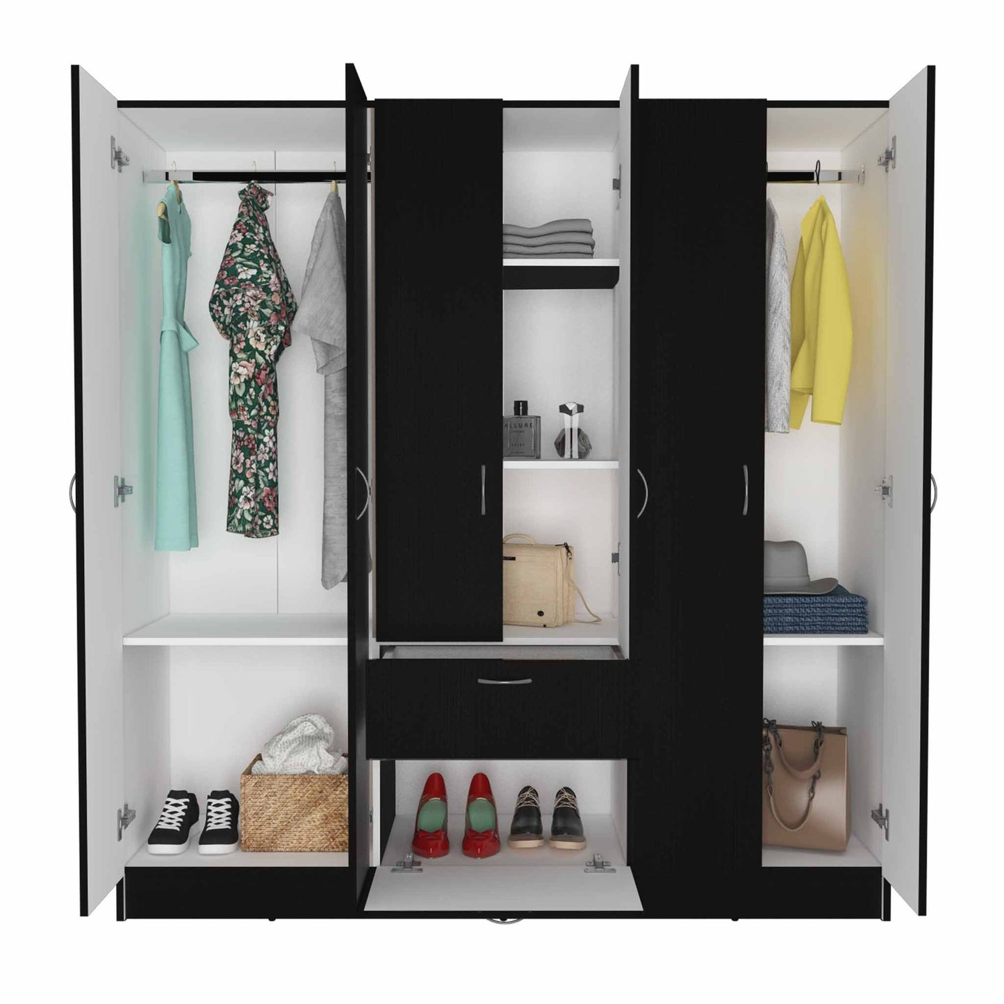 TuHome Black-White Mitu Armoire