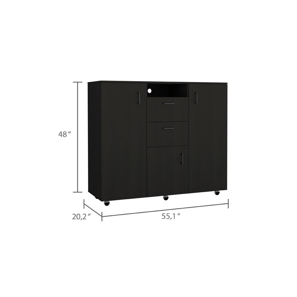 TuHome Black Wengue Letna Cabinet