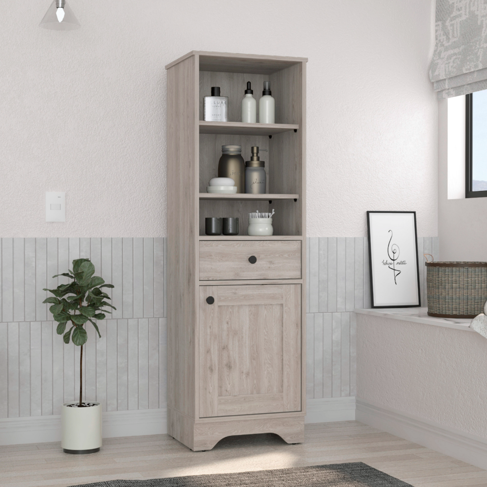 St. Clair Linen Cabinet, Two Interior Shelves, Two Open Shelves, Single Door